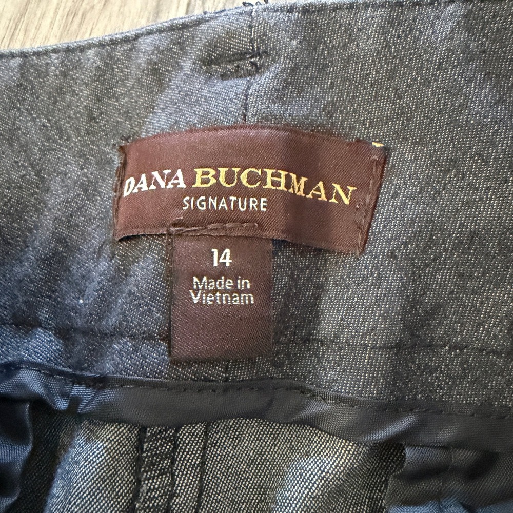 Dana‎ Buchman Signature Womens 14 Navy Wide Leg Career Dress Pants Slacks - Picture 2 of 10